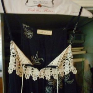 millibon 36" navy white dress w/tassels, rayon